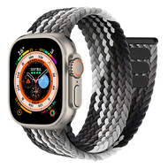 ห่วงถักสำหรับสาย Apple Watch 49 มม. 45 มม. 44 มม. 42 มม. 41 มม. 40 มม. 38 มม. iWatch แถบไนลอนยืดหยุ่น Velcro สำหรับ Apple Watch Ultra Series 8 7 6 5 4 3 Series SE SE2