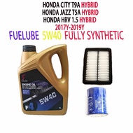 HONDA CITY T9A , JAZZ T5A, HRV 1.5 (HYBRID)  OIL FILTER + AIR FILTER + FUELUBE 5W40 FULLY SYNTHETIC 
