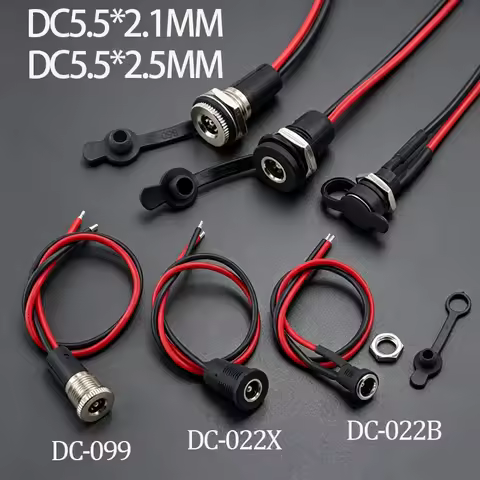 1Set Waterproof C-022B DC-022X DC-099 D5.5*2.1mm/2.5mm DC Power Jack Socket Female Panel Mount Conne