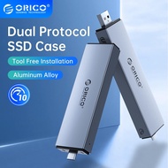 อลูมิเนียม ORICO 2 In 1 USB ชนิด C อินเทอร์เฟซคู่ M.2เคส SSD สนับสนุน M2 NVMe M คีย์ SATA NGFF M & B