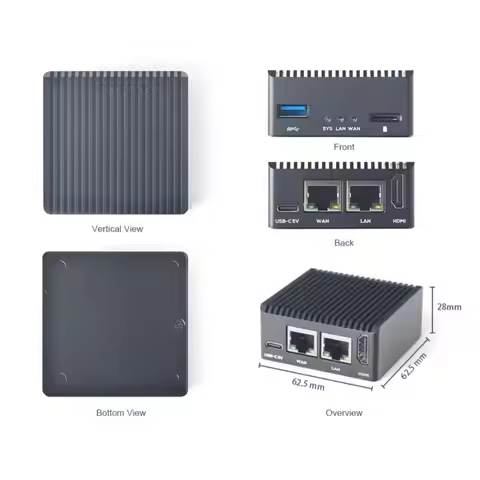 NanoPi R3S LTS RK3566 Mini Router with Dual 2.5GbE, 32GB eMMC, CNC Aluminum Case, Linux Ready