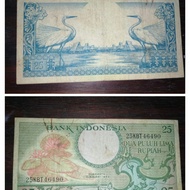 uang kertas kuno 25 rupiah tahun 1959