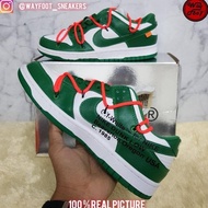 Sepatu Sneakers Nike Air Jordan 1 Low Dunk Off White Green Cowok Pria
