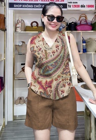 Bộ Áo Sát Nách Quần Cộc Mặc Ở Nhà Đi Chơi Phong Cách Sành Điệu Mã D14