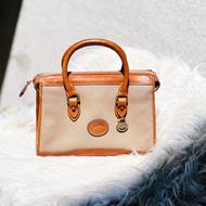墨灰x咖棕 Dooney Bourke U.S.A 真牛皮革 波士頓包 醫生手提包