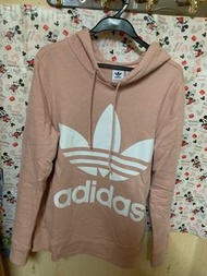 基本款adidas粉色帽T