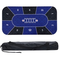 Trekkahaven Poker Mat Texas Hold'em Play Mat Casino w/Storage Bag (Blue, 60x120cm)
