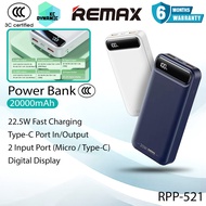 【3C Certified】 Remax RPP-521 10000mAh Powerbank 22.5W Fast Charging Power Bank Slim Pawer Bank Remax