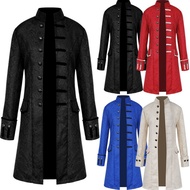 【Ready stock】Men Medieval Victorian Costume Tuxedo Gentleman Tailcoat Gothic Steampunk Trench Vintag