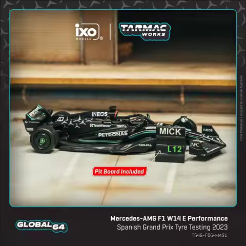TW 1：64 Diecast MiniCar Mercedes-AMG F1 W14 E Performance Spanish GrModel Toys Racing Cars Boy Gift