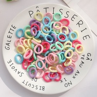 Junyeh 100pcs/Bag Hair Ties Baby Children Colorful Nylon Headwear Macaron Girls Lovely Elastic Rubbe