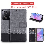 Canvas Leather Phone Case For Xiaomi 13T pro 13tpro 13pro 13lite 13Ultra Xiaomi13t pro Xiaomi13tpro 2023 Casing Magnetic Wallet Bracket Back Cover