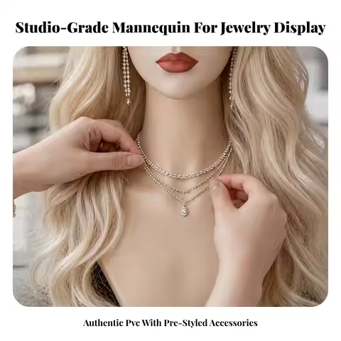 Mannequin Head with Shoulders Realistic Mannequin Bust with Torso Base Manikin Head with Shoulders S
