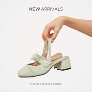 The Jennie - Labotte.bkk รองเท้าแมรี่เจน รองเท้าส้นสูงเปิดส้น Y2K Mary Jane Shoes (336-1)