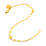 Top Cash Jewellery 916 Gold Charm Bracelet