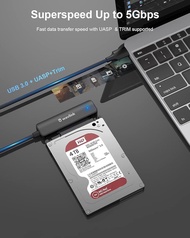 WAVLINK USB-C to SATA 3 Adapter for 2.5" SATA SSD/HDD,Compact & External Hard Drive Converter for Da