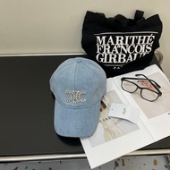 Chanel444 Rhinestone Double C Denim Baseball Cap