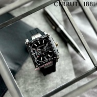 [Original] Cerruti 1881 CTCIWGO0018811 Square Men's Watch Black Silicone Strap | Official Warranty