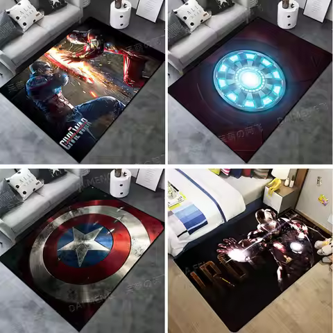 Marvel The Avengers Super Hero Captain America Carpet Iron Man Lounge Rug Spiderman Bedroom Bedside 
