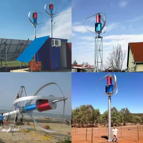 Vertical Wind Turbine 800W 1000W 12V 24V 48V Maglev Generator Low Wind Speed Start Free Energy 3 Pha