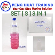 Fiberglass Resin SET ( S ) 3 IN 1 ( Gam Fiber Untuk Boat )