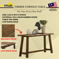 Atmua Timber Console Table Live Wood Edge Solid Wood Console Table