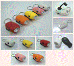 พวงกุญแจไฟฉายไดนาโม/ขาว : Keychain Mini LED Dynamo Flashlight