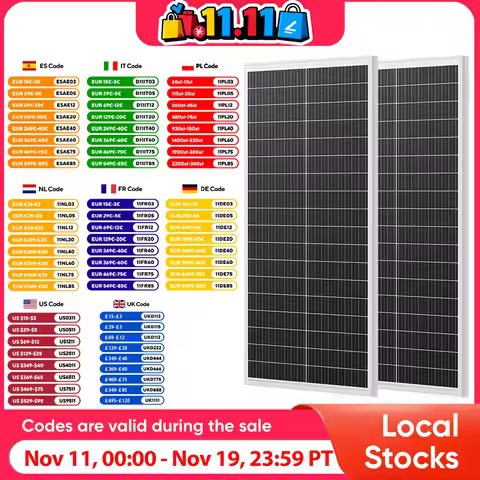 WERCHTAY 200W 12V Solar Panel 12BB Mono with Plug & Play Kit for RV Boat Roof Camping Portable Power