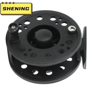 SHENING23 Fly Reel, Black Plastic Fly Fishing Reel4, Durable 7/8 Lightweight Baitcasting Reel Lakes 