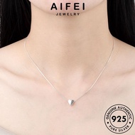 AIFEI JEWELRY Rantai Women Original Leher Necklace Perempuan Pendant Silver Simple Accessories Korean Perak Love 925 For Chain 純銀項鏈 Sterling N194