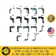 BS Compatible Charging Charger Port Ribbon Flex Cable For 5 5S 5C Se 6 6S 7 8 6Plus 6Splus 7Plus 8Pl