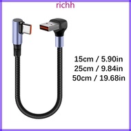 Richh 15 25 50cm Short 66W USB USB to Type C Cable 90 Degree Elbow USB To Type C Cable