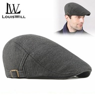 LouisWill Men Berets Hats Cotton Knitted Berets Caps Autumn and Winter Berets Outdoor Sunscreen Peak