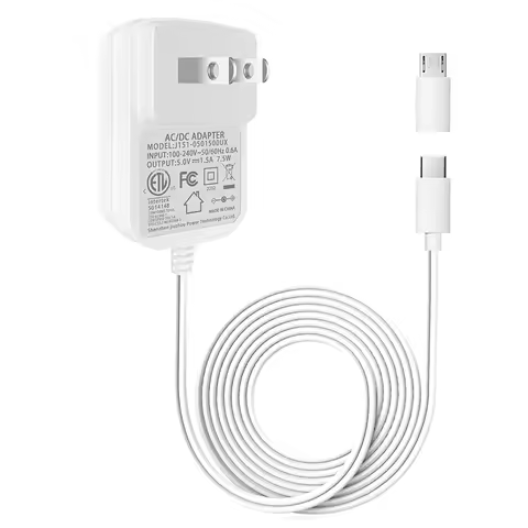 Type C and Micro USB Wall Charger White Power Cable 5V 1.5A US Adapter for Android DC 5 Volt Devices