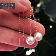 Akoya Natural Seawater Pearl Classic Pearl Earrings Long Feminine Earrings Earrings GirlfriendAkoya天