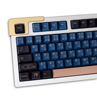 Blue Samurai Keycaps 129 Keys PBT Cherry Profile Keycaps Dye Sublimation with Key Puller for RK61 GK