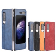For Samsung Galaxy Fold 5G SM-F907B 4G F900F Case Ultra-thin Suture Soft Edge PU Leather Hard Phone 