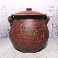 陶器大砂鍋5500毫升手工紅粘土烹飪鍋