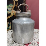 Vintage old aluminum milk container antique collection thn1961 rare minus stains H:17cm