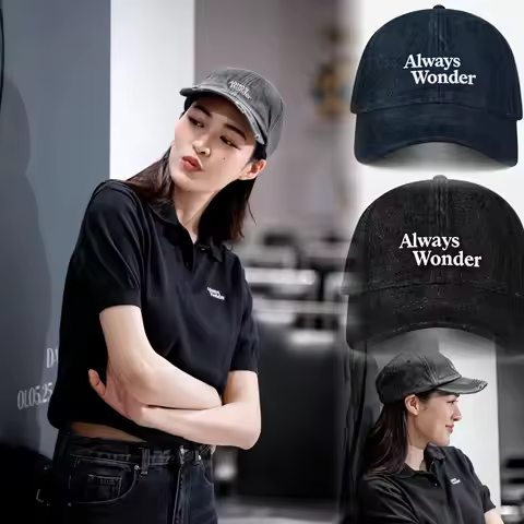 Thai Drama Only You LingOrm Ling Ling Kwong Same Alwayswonder Embroidered Letter Denim Fabric Baseba