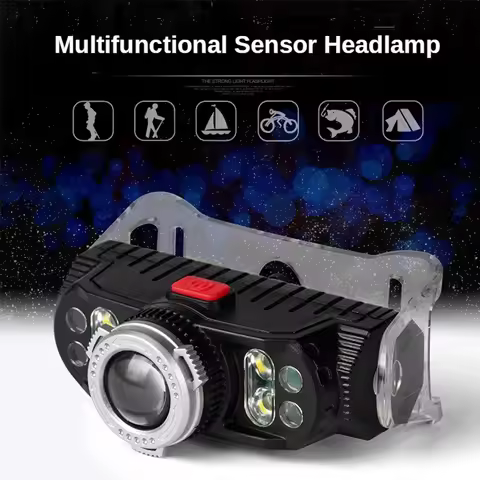 2-in-1 LED Multifunction Sensor Headlight Cycling Outdoor Waterproof Work Magnetic Headlamp Light Eq