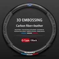 ฝาพวงมาลัยรถยนต์หนังคาร์บอนไฟเบอร์3D สำหรับ Subaru Crosstrek Forester XV Impreza WRX Sti Outback Lev