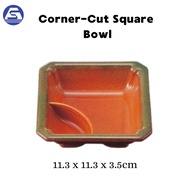 ABS Small Serving Plate - Corner-Cut Square Bowl