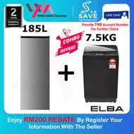 [ SAVE 4.0 ] Combo Elba Single Door Refrigerator ER-N1854(SV) 185L + Top Load Washing Machine EWT-R7