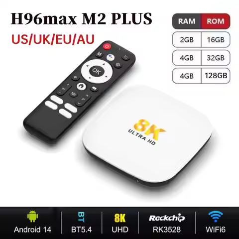 H96max M2 PLUS Android 14 TV BOX RK3528 W/ Voice Assistant TV Apps Wifi6 Quad Core Cortex A53 Suppor