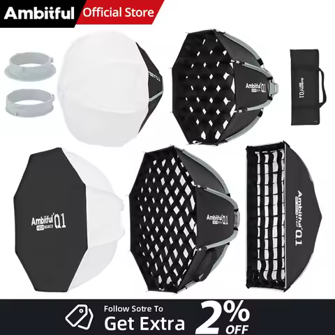 AMBITFUL Q1 Mini Bowens MiniGODOX Mount 30cm45cm Octa Softbox 20*55cm Strip Softbox 30cm Softball 45