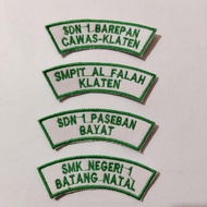 Embroidery Bet School Location Size 8x2.8 CM Can Request Name Available Many Colors Can Request Embr