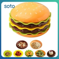 ♫ Stackable Hamburger Plate Set Burger 7/5 Layer Mini Dinner Plate High Value Bone Spit Plate Funny 