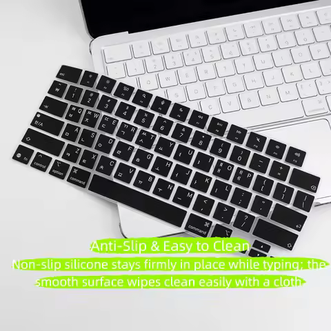 Black Silicone Keyboard Cover, with Russian & Korean Print, for MacBook Neo 13 inch (A18) Pro 2026 A