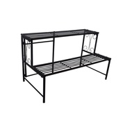 N2N_fashion- Tree ‘O ชั้นวางกระถางต้นไม้ 2 ชั้น รุ่นIFS001 ขนาด41x78x45ซม. สีดำ   ปังสุด